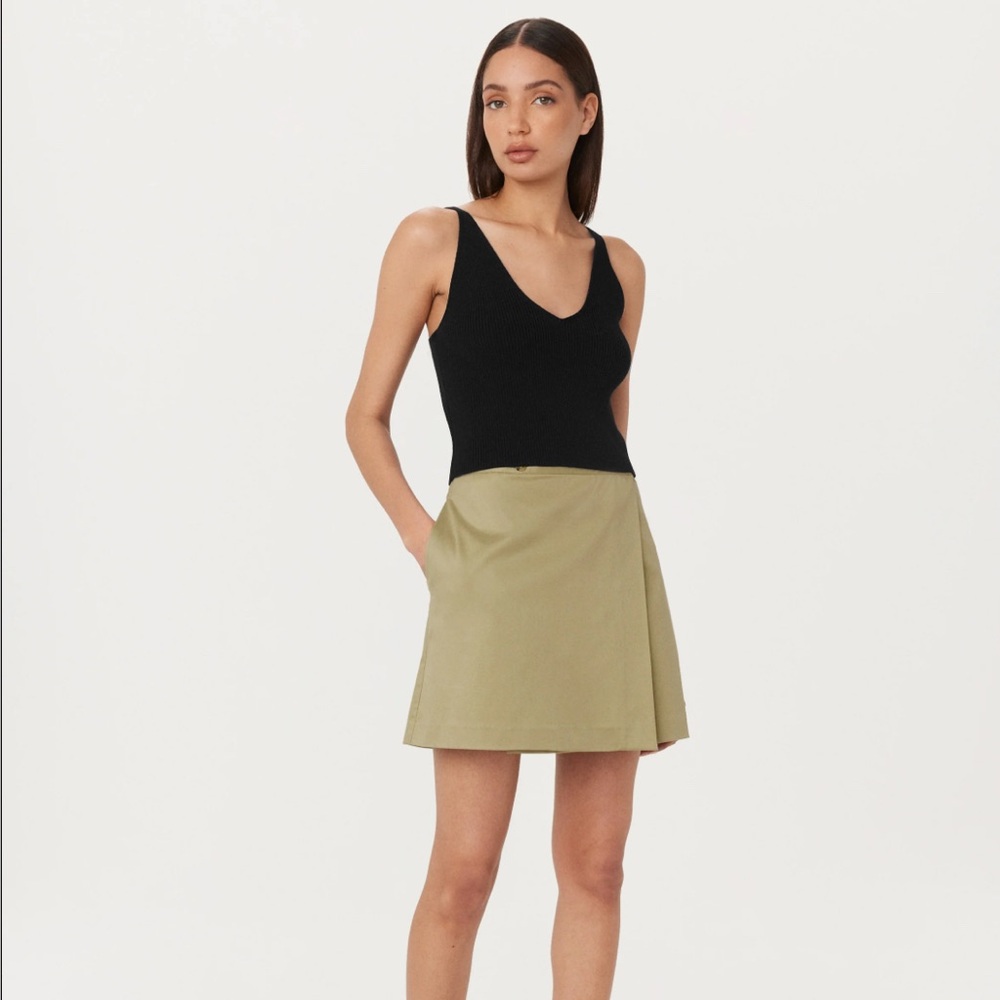 Frank & Oak Olive A-Line Skirt
